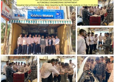 Industrial visit at Krishna Motors by 6th sem students on 11-02-2022