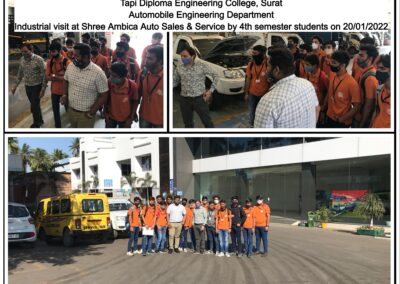 Industrial visit at Shree Ambica Auto Sales & Service by 4th sem students on 20-01-2022